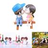 Lovely Handicraft Bench Couple Dolls For Captivating Miniature Garden Arrangement