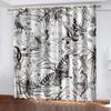 3D Butterfly Curtains For Living Room Kitchen Windows Home Decoration Rustic Floral Curtain Panels With Grommets Hooks