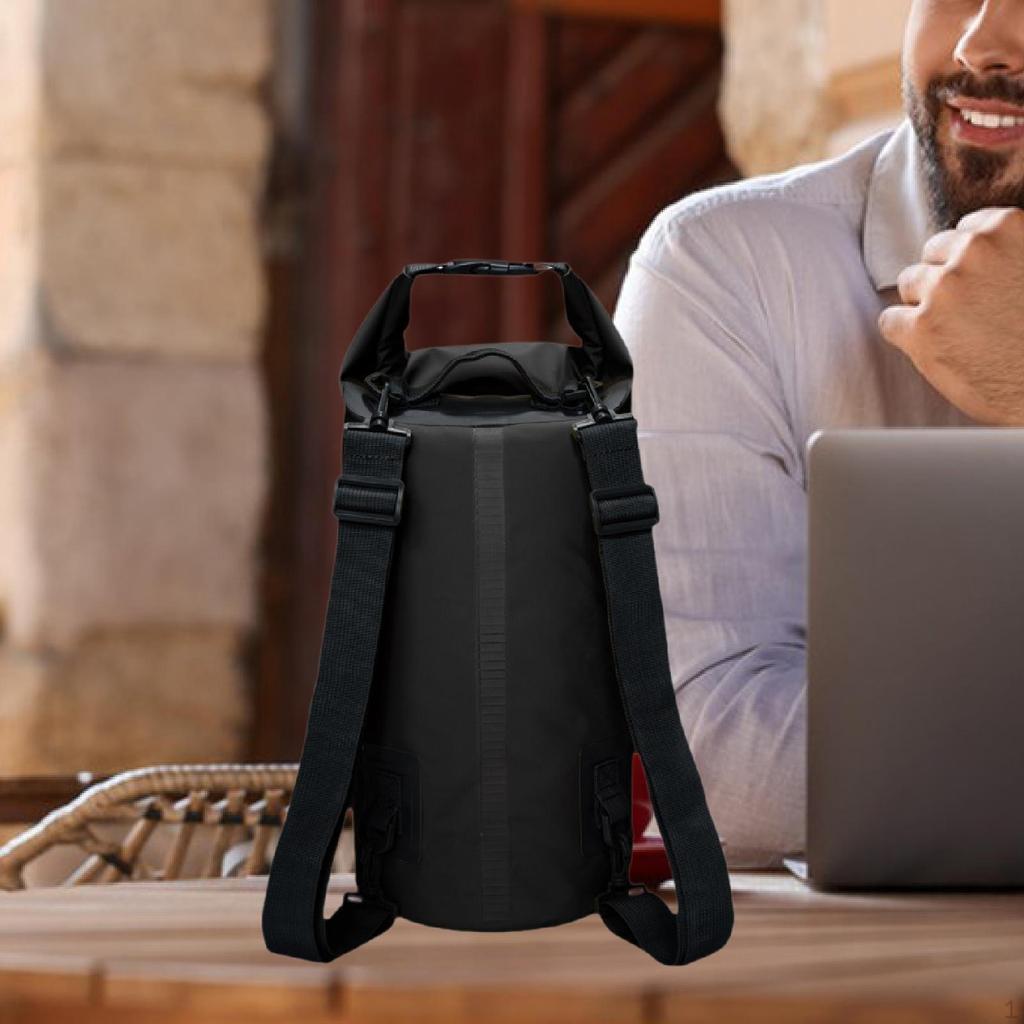 Generic Outdoor PVC Waterproof Dry Backpack Water Floating Bag Roll Top Sack, Dry Backpack Waterproof Surfing Swimming Kayaking (Black,85L