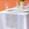 1 pz. Runner da tavolo con paillettes iridescenti glitterate, decorazione morbida per tavolo da pranzo per matrimonio, compleanno, festa, 30x183 cm.