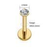 Right Grand ASTM F136 Titanium 2.5/3/4mm CZ Labret Stud 16G Tragus Helix Cartilage Conch Flatback Earlobe Piercing Body Jewelry