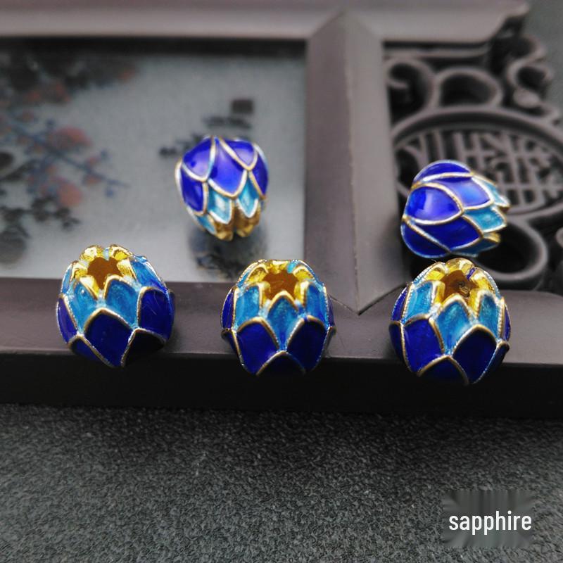 Cloisonné Lotusové Distanční Korálky - Čistá Měď Smalt DIY Šperkařské Materiály