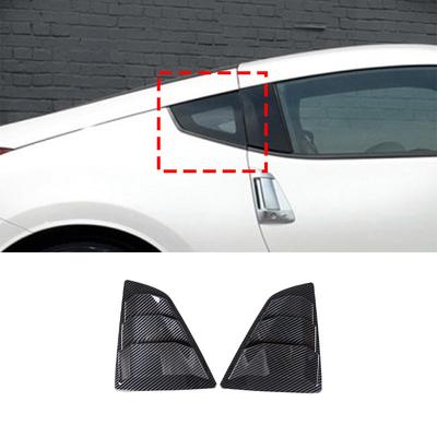 For Nissan 370Z 2009- ABS Carbon Fiber Car Rear Window Triangle Exterior ABS Shutter Deflector Decoration Accessrories