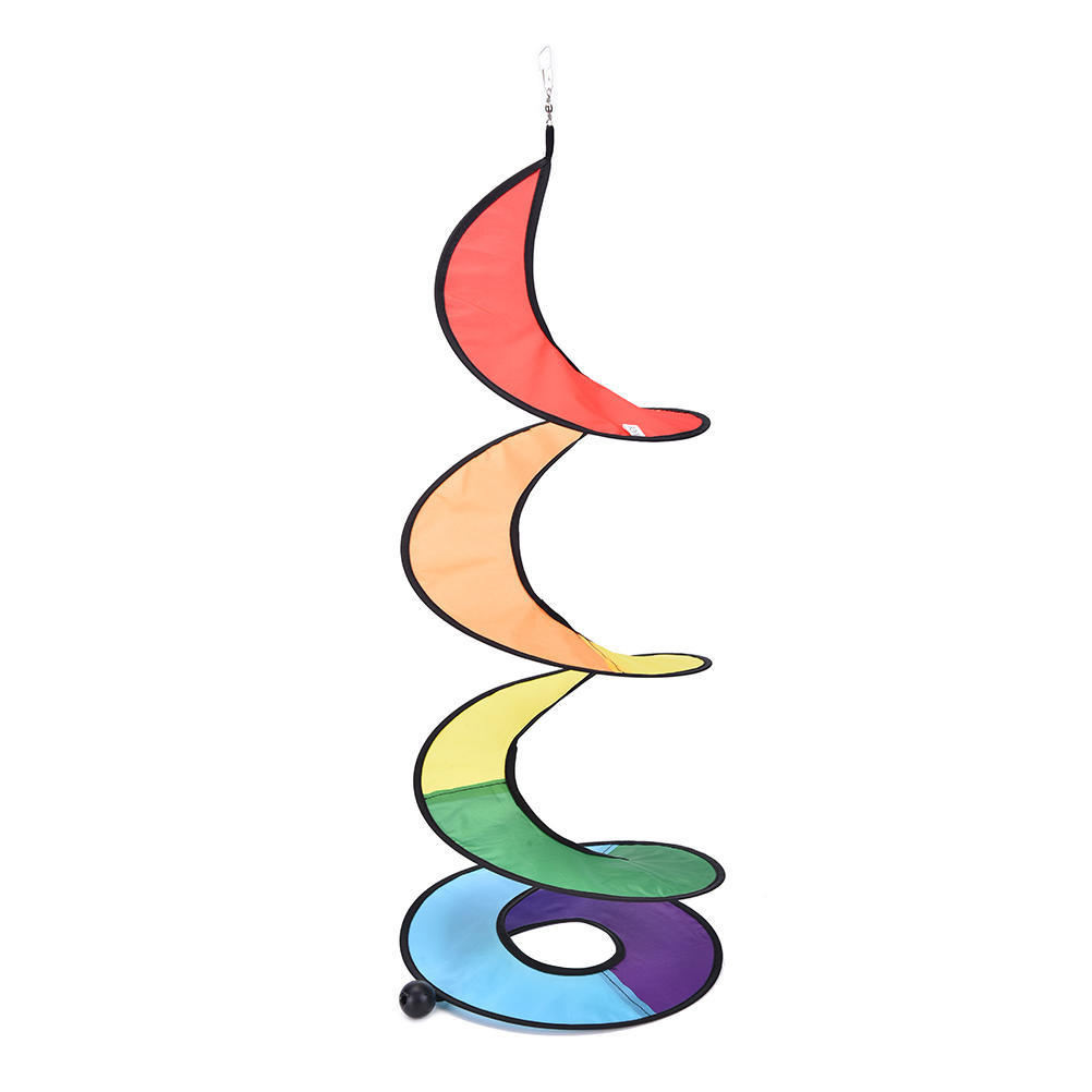 Foldable Rainbow Spiral Windmill Wind Spinner Camping Tent Home Garden Decor