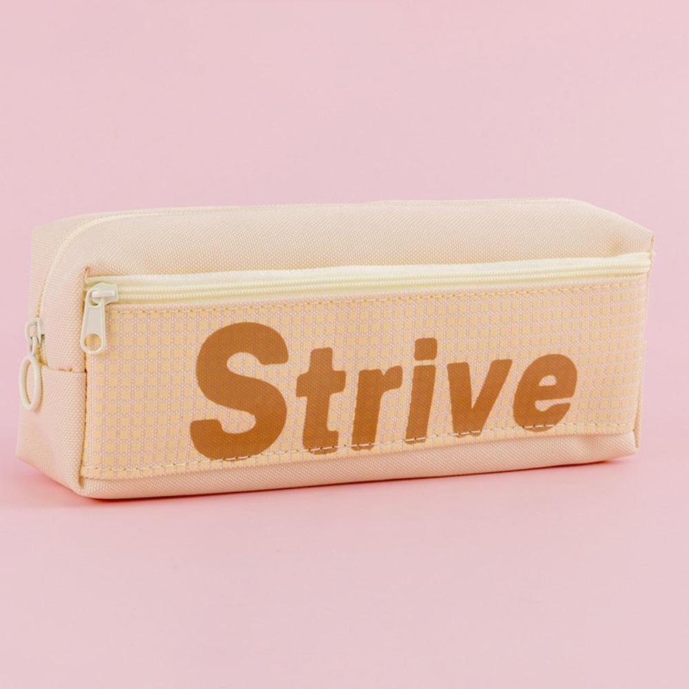 

Waterproof Pencil Case Double Layer Stationery Organizer High Quality Pen Pouch Students бежевый