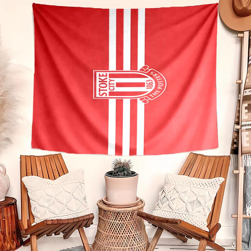 Stoke City F.C. Tapestry Wall Hanging Room Background Cloth Home Decor Beach Mat Yoga Mat Sofa Bed Sheet