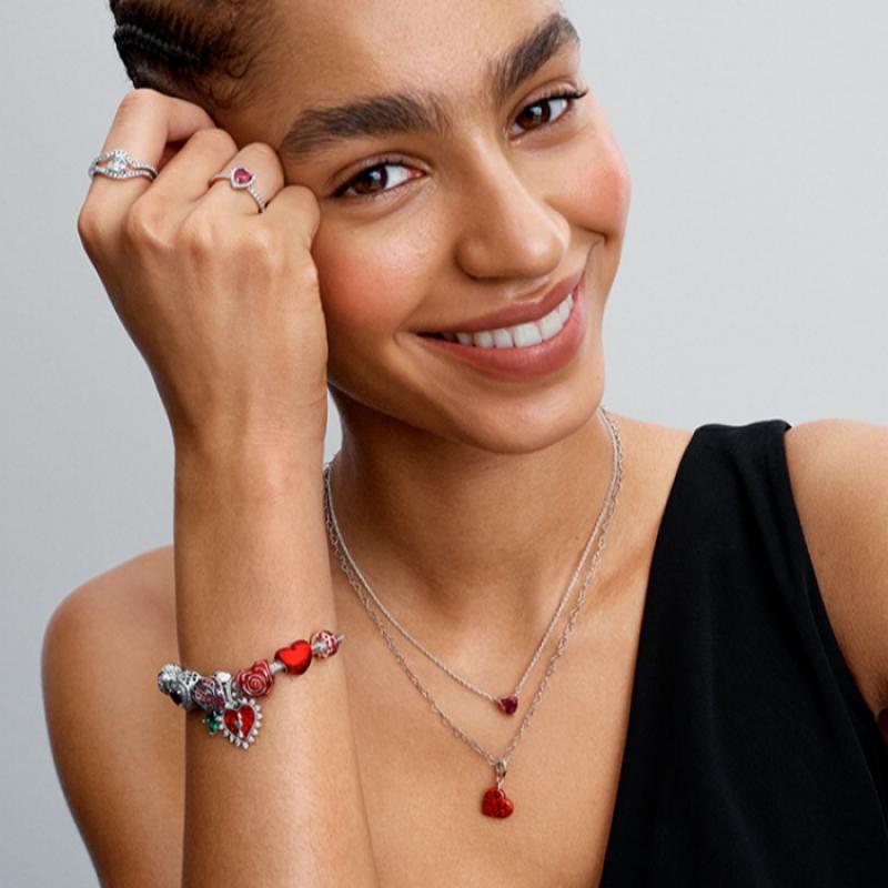 Pandora Opalescent Red Heart Dangle Charm 793348c01