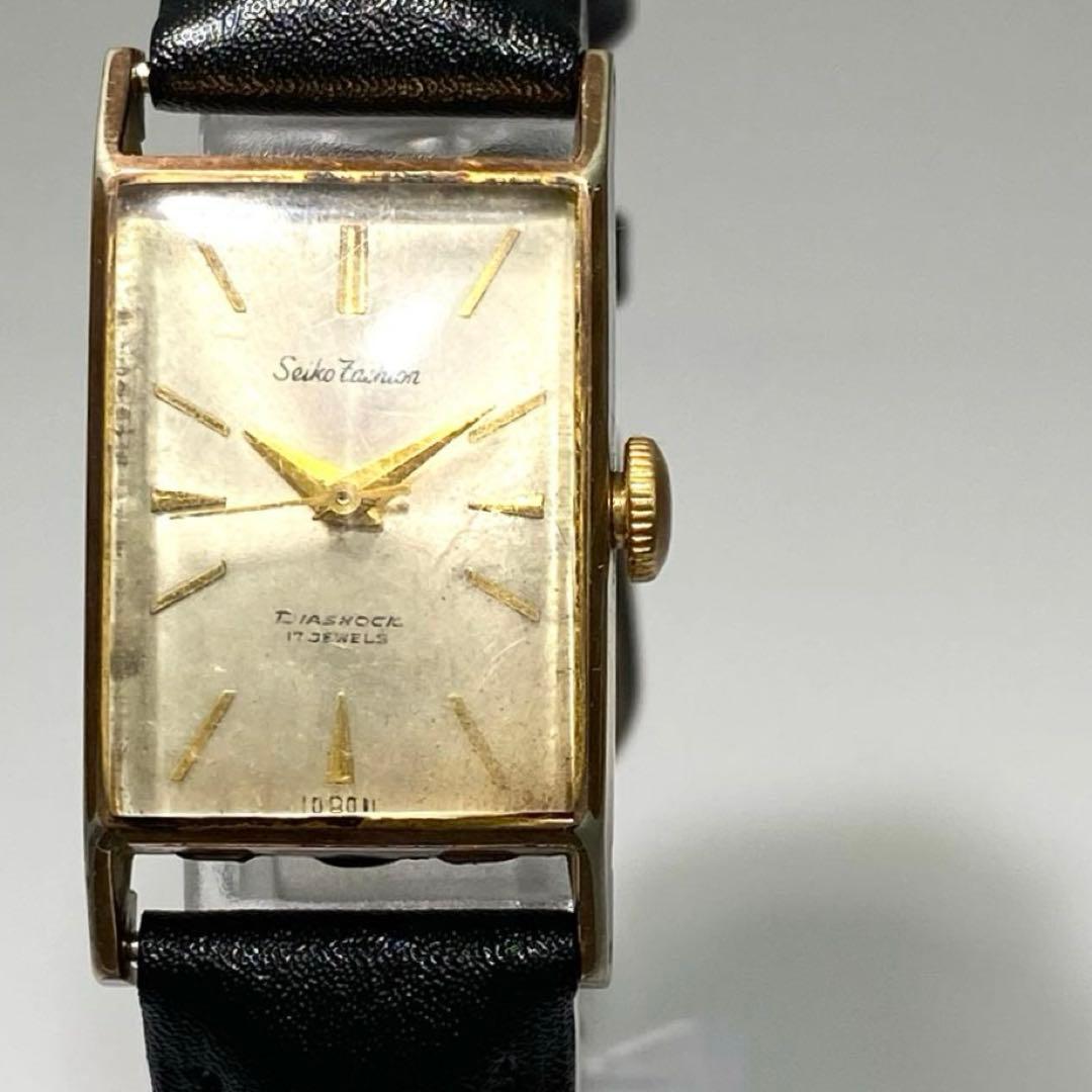 Used Operating SEIKO Vintage 5298 17 stones Manual winding Square 18-38