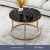 Modern Round Sintered Stone Coffee Table, 2026 Light Luxury Model for Small Apartments and Living Rooms.