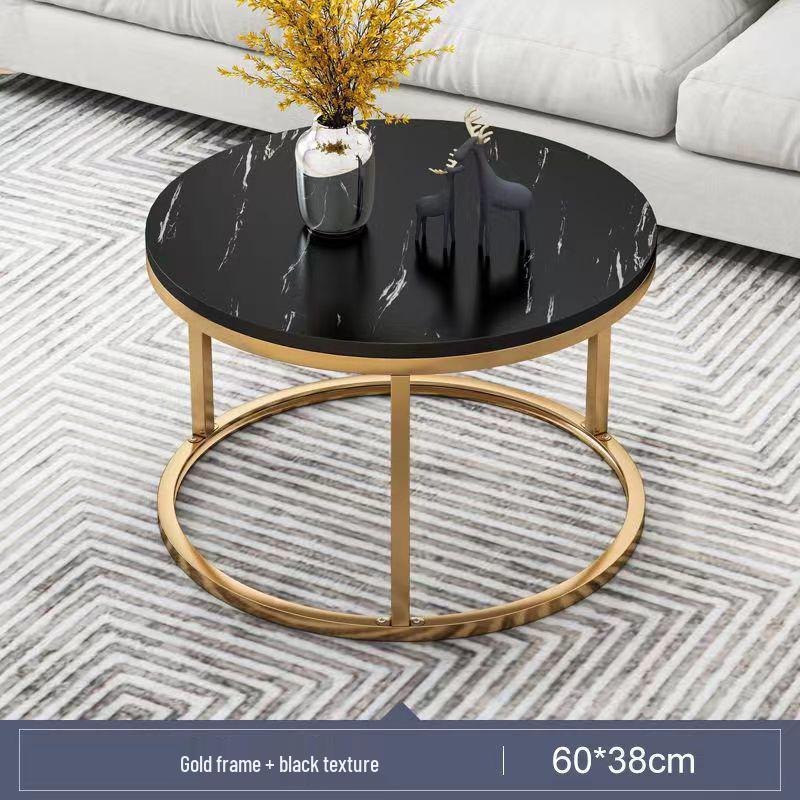 Modern Round Sintered Stone Coffee Table, 2026 Light Luxury Model for Small Apartments and Living Rooms.