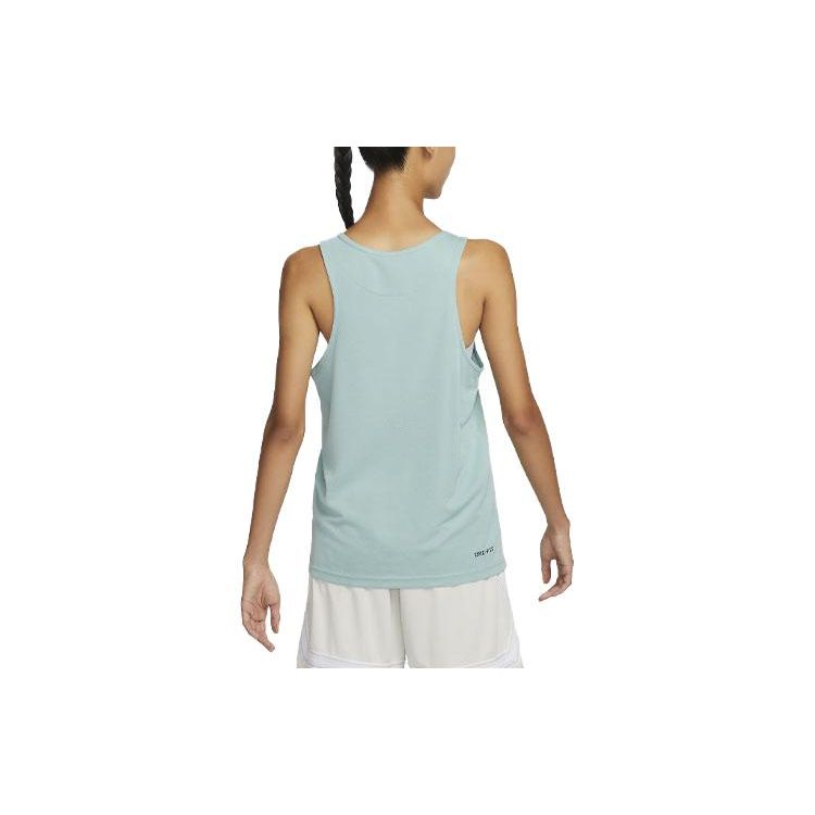 Nike Dri-FIT Logo Print Round Neck Sports Basketball Vest Women Vests Mineral-Blue FB7987-309