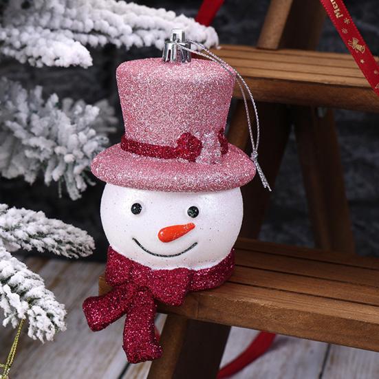 Cartoon 3D Christmas Ornaments Plastic Hanging Decor with Snowman Reindeer Lollipop Designs Festive Tree Decoration for Holiday Displays