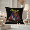J-Judas P-Priest Cushion Cover Anti-dustmite Pillowcase Invisible Zipper Silky Short Plush Sofa Cushion Cover