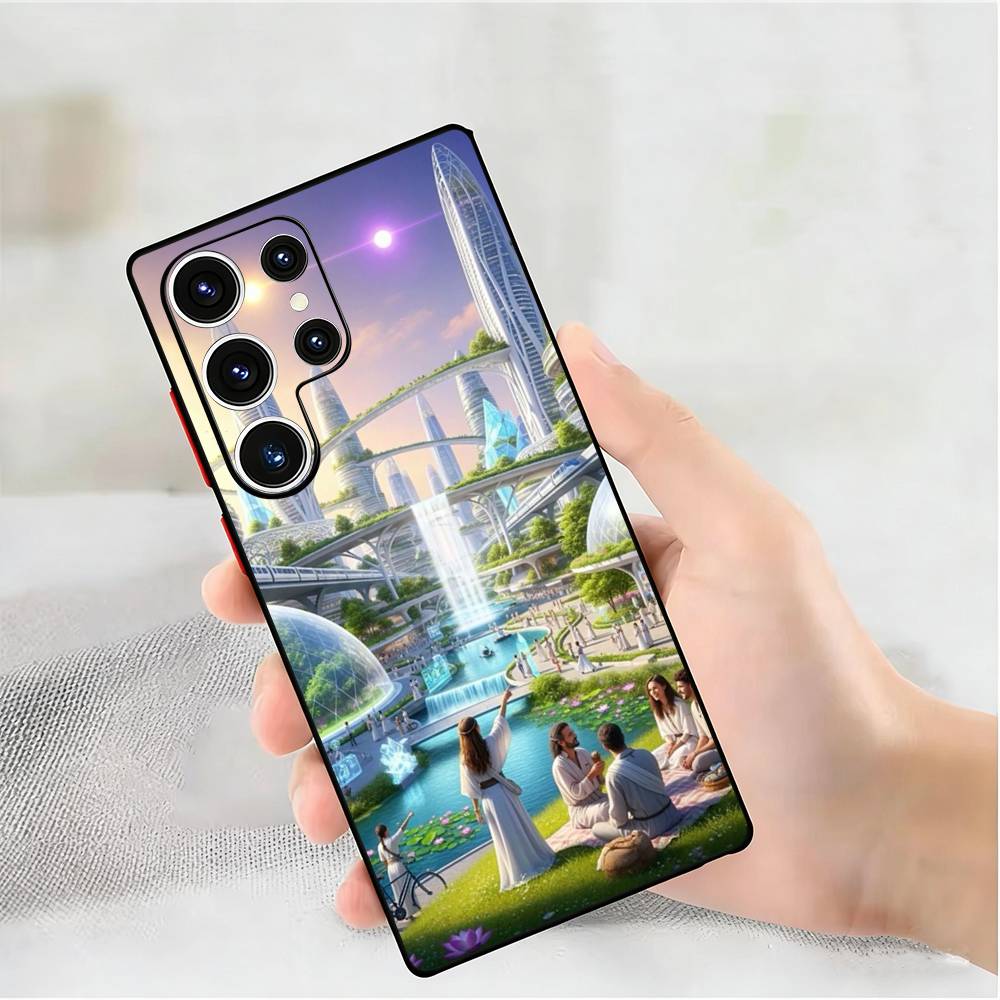 

Future High Technology Silicone Case For Samsung Galaxy S 25,24,23,22,21,20 Plus Ultra 5G Lite Shockproof Cover Samsung S26Plus