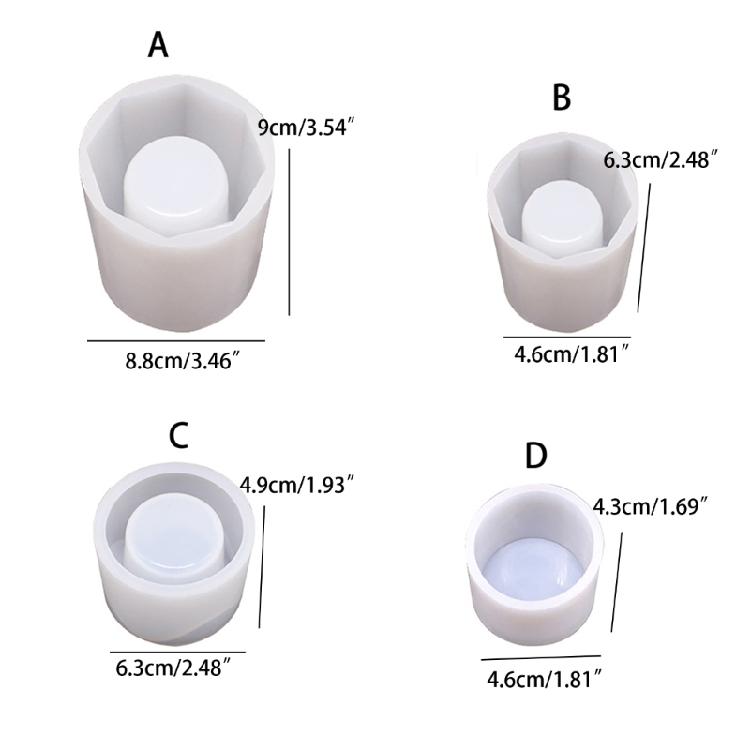 Cylinder Shape Silicones Candle Holders Molds for Making Pen Holders Tealight Candle Holders Home Decoration Art Craft