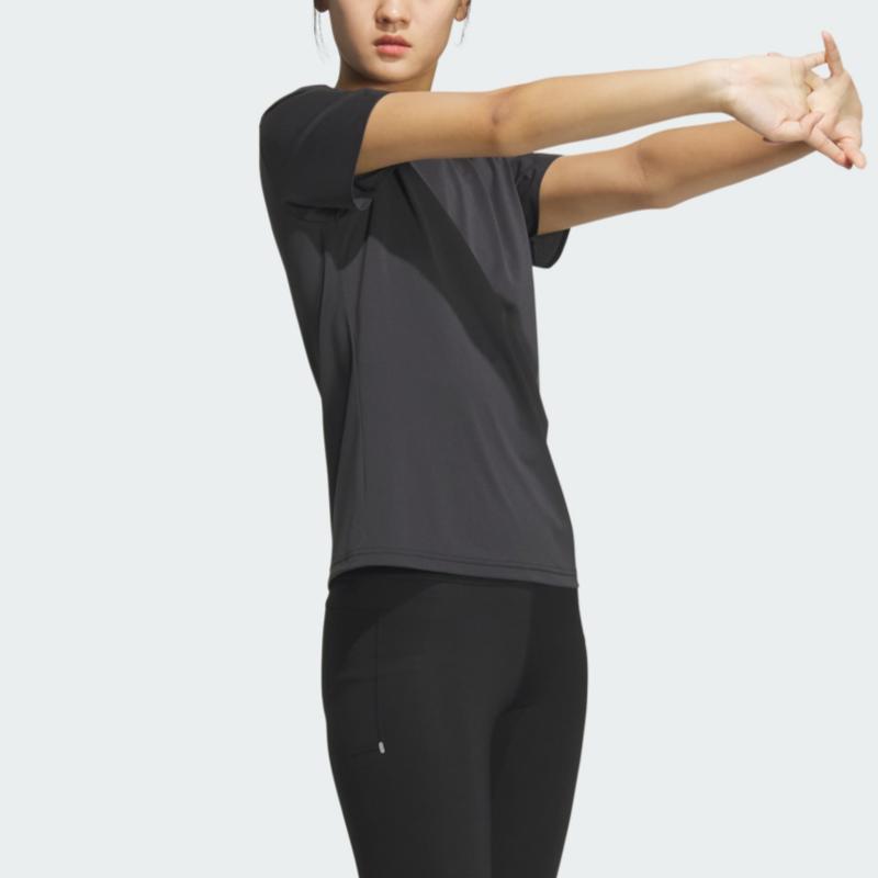 Adidas Fashionable Comfortable Breathable Casual Sports Short Sleeve T-Shirt Women Tops Black JZ2203