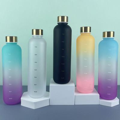 Borraccia sportiva con finitura satinata sfumata, grande capacità e coperchio in acciaio inossidabile