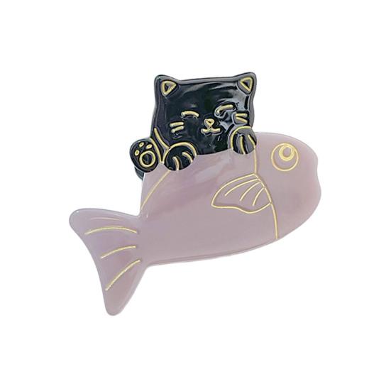 Girl Hair Clip Cartoon Cat Fish Shape Hair Claw Anti-slip Teeth Back Head Shower Hair Clip Hair Accessories