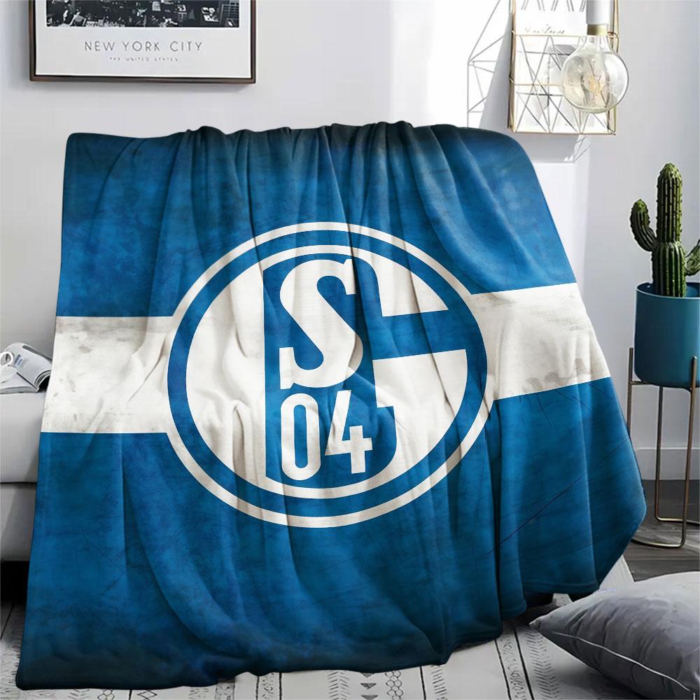 1PC FC Schalke 04 Patterned Flannel Blanket Suitable For All Seasons for Home Decor Warmth and Comfort Gifts Holiday Present