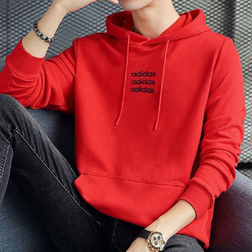 adidas Neo Sweatshirts Men's Bright Red Hooded Moderate Regular GP4906