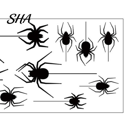 Silhouette Window Cling Halloween Spider Static Cling, Black Glass Wall Sticker, No Residue Self-Adhesive Decoration Spooky Decal, Decor for