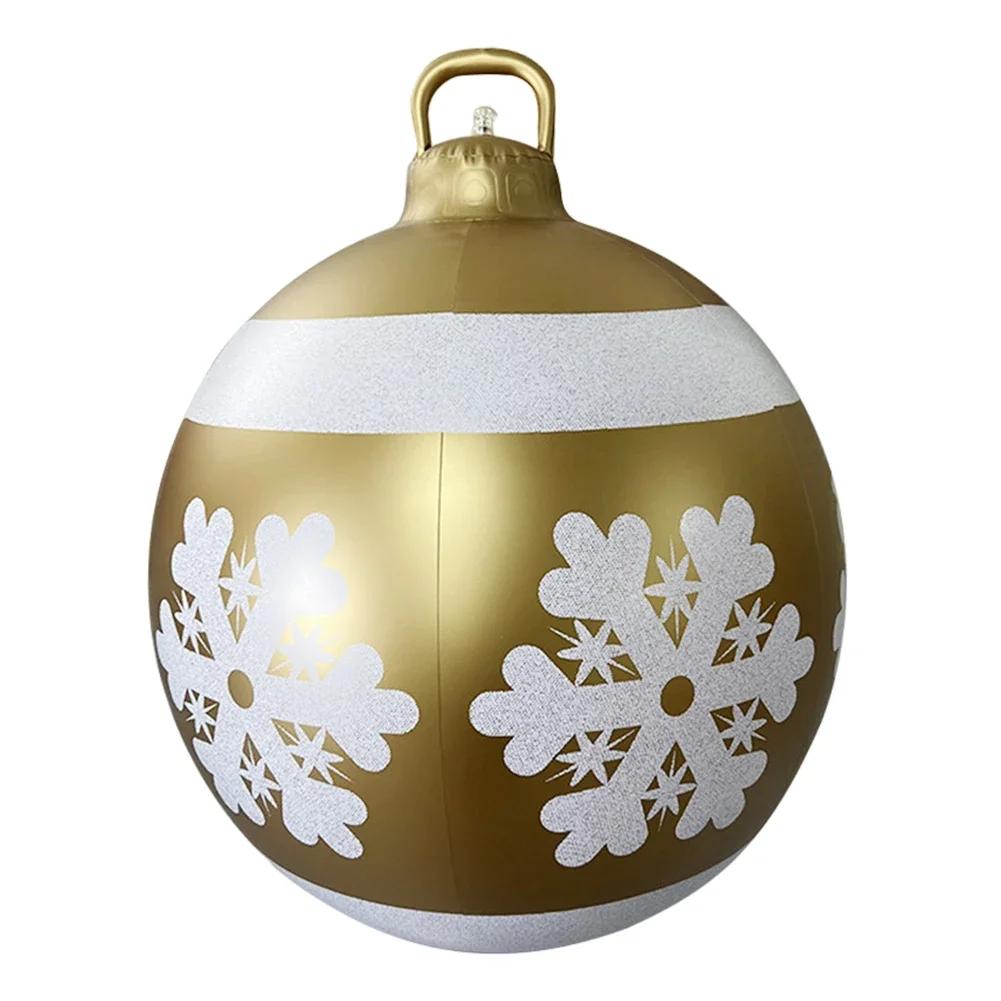 

2025 Рождественские шары 60 см, украшения для улицы, помещения, светодиодные рождественские украшения, воздушные шары, надувные игрушечные шары 60cm-3PCS