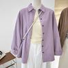 Women's Corduroy Shirt - Loose, Long Sleeve, Versatile Cardigan Jacket for Autumn 2025