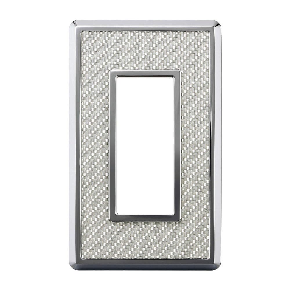 Sugatsune Kogyo Switch and Outlet Plate, Carbon Fiber Series, White, PXP-CF01-WT
