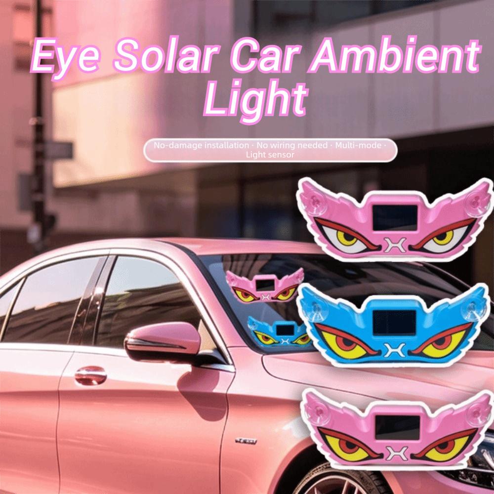 Wireless Solar Powered Demon Eye Car Light Suction Cup Smart LED Lights Cool EYE Ambient Lights