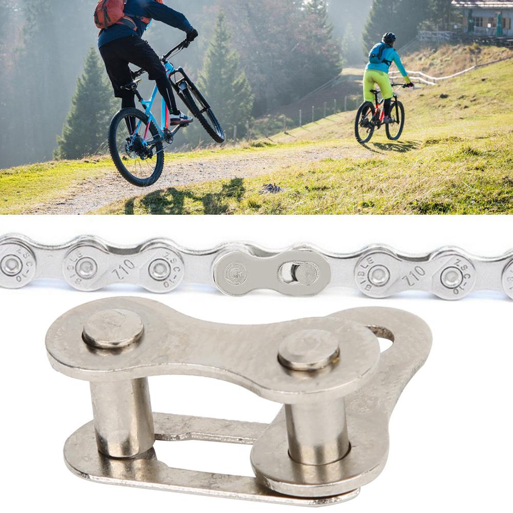 50PCS CNC Electroplating Silver 410 Harden Single Speed Bike Chain Quick Release Link Magic Buckle Chains Connector