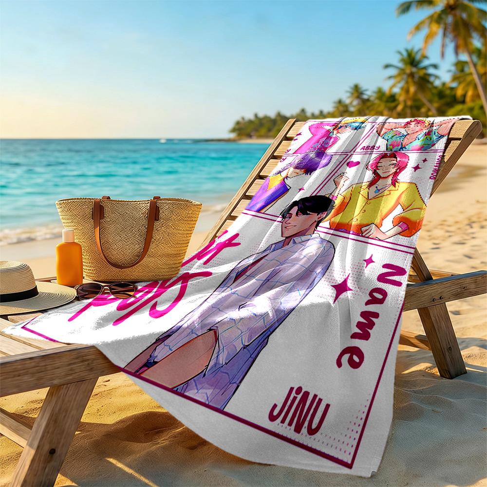 Saja Boys Customized Name Beach Towel Soft Durable Quick-Dry Suitable for Sports Travel Swimming Yoga Bathroom Beach And Pool