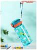 600ml Children's Plastic Water Cup BAP Free Kids Drinking Cup Cute Cartoon Straw Cup Leak-proof Plastic Water Bottles