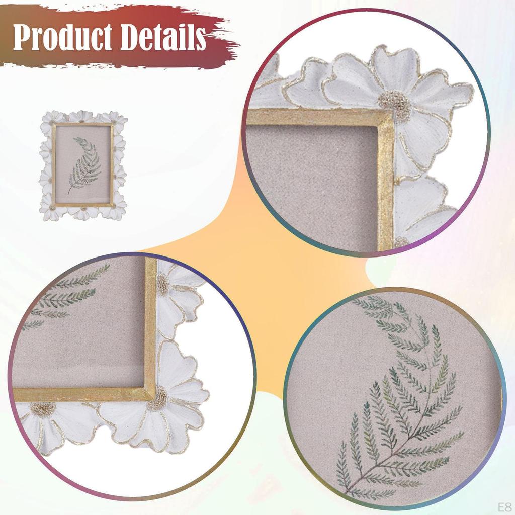 Decorative Resin Photo Frame , Vintage Holder for Classic European Ornament, Floral