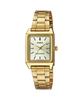 Rectangular Stainless Steel Dress Watch with Gold Indices and Dial LTP-V007G-9E Ladies' Gold-Tone
