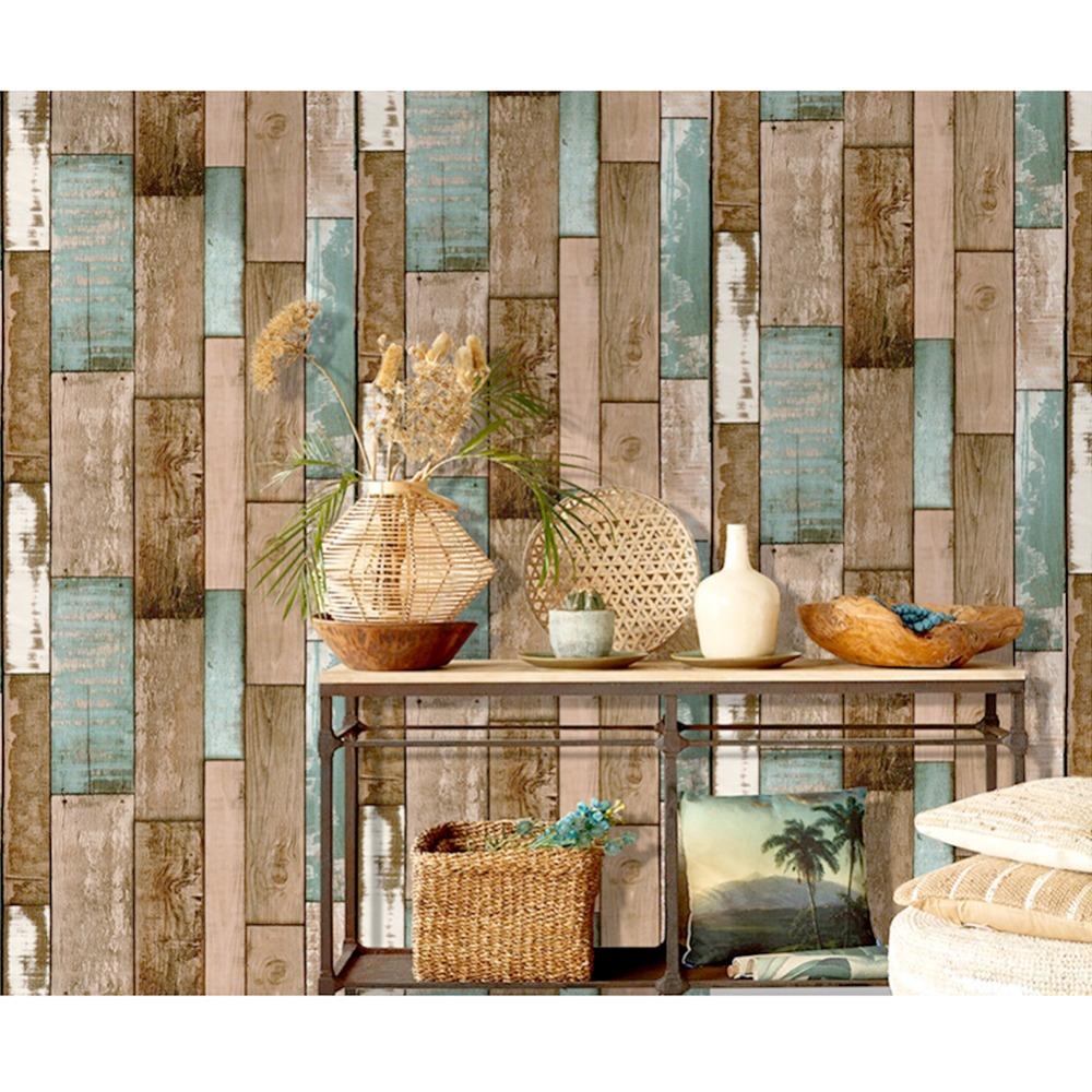Waterproof PVC Self Adhesive Vinyl Wood Mura Wallpaper Roll For Living Room Kitchen Kids Room Bedroom Walls