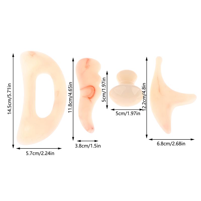 Pink Series Bending Knife Scraping Mushroom Shaped Facial Beauty Gua Sha Board Resin Massager Body Spa Acupuncture Physical