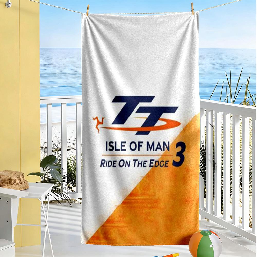 Isle Man Tt Beach Towel High Absorbency & Quick-Dry Comfortable Lightweight Perfect for Traveling Yoga Camping and Swimming