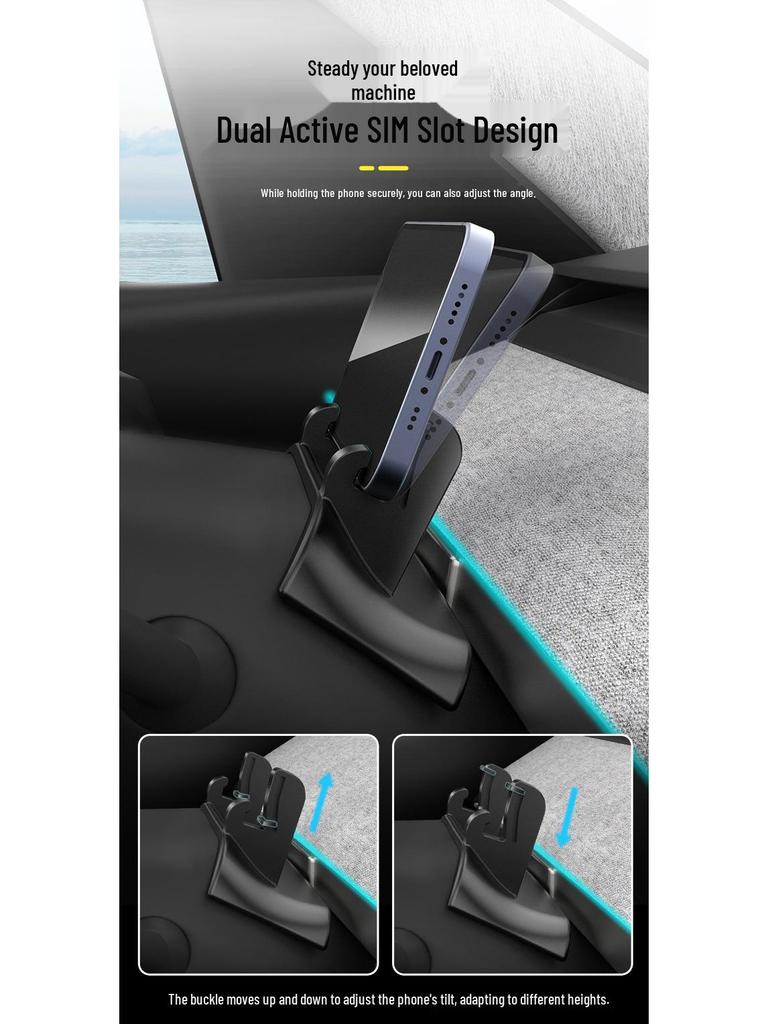 Silicone Steering Wheel & Dashboard Phone Holder for Tesla Model 3/Y (Refreshed)