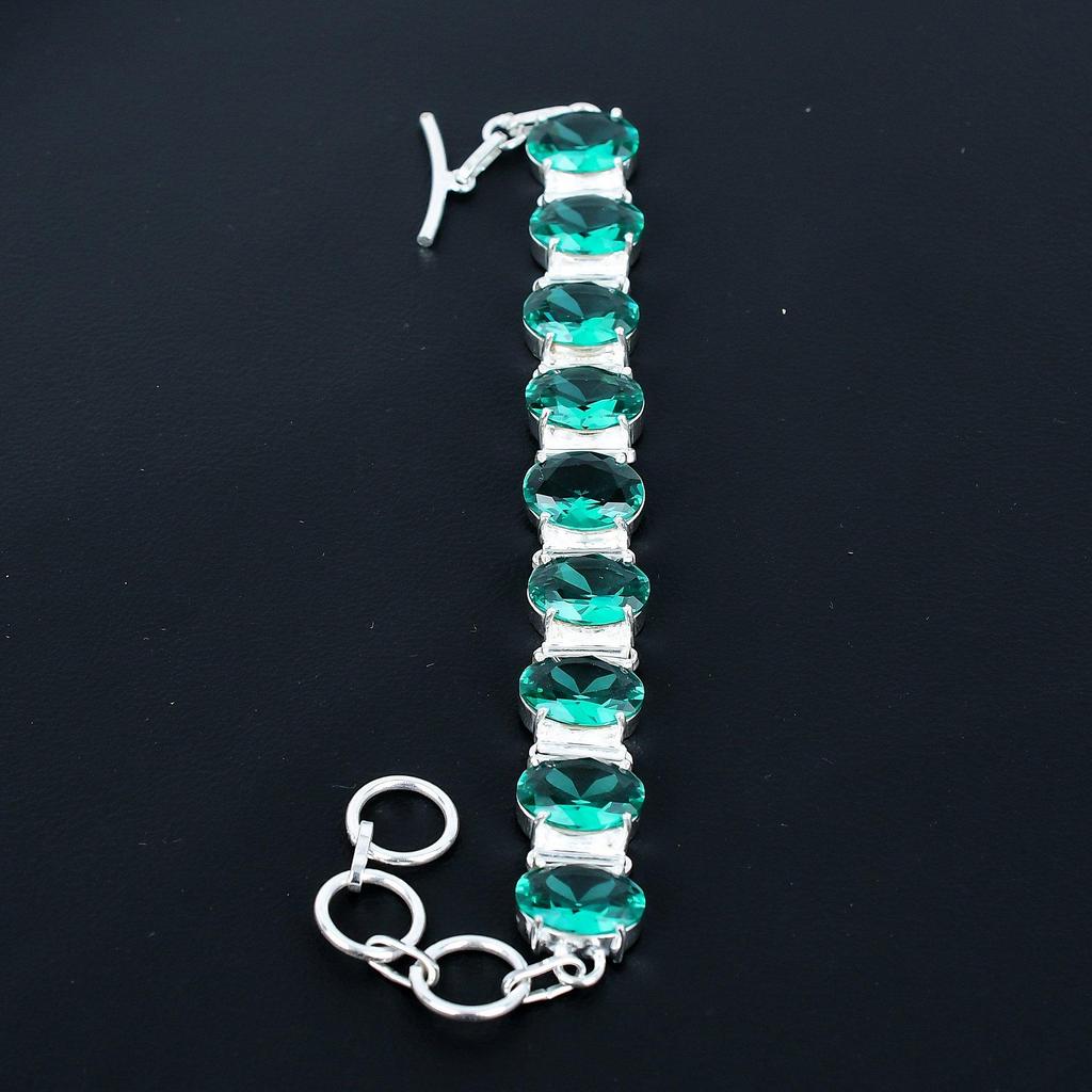 Wunderschönes Grün Apatit Armband 925 Sterlingsilber Armband Verstellbares Kettenarmband Handgefertigt Boho Armband Edelsteinschmuck Verlobungsgeschenke