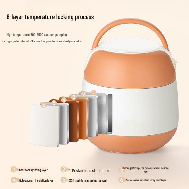 304 Roestvrij Staal Geïsoleerde Dubbelwandige Bento Lunchbox voor Kantoorpersoneel