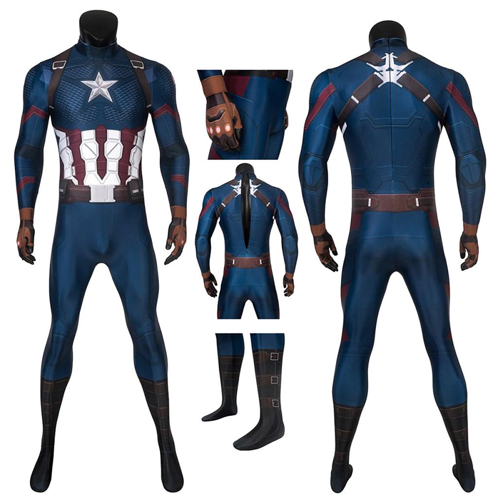 Avengers Endgame Captain America Body Steven Rogers Cosplay Kostüm M blue
