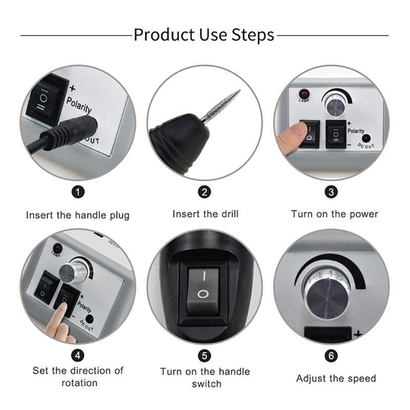 Electric Nails Drill Machine Nails Drill Nails File Drill Set Nail Polishing Machine with Adjustable Speed for Nails