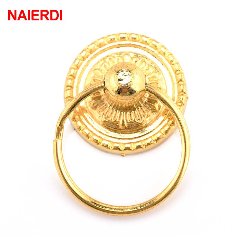 NAIERDI 4pcs Retro Bronze Kitchen Cabinet Knobs Cupboard Door Handles Vintage Wardrobe Furniture Handle Jewelry Box Drawer Pulls