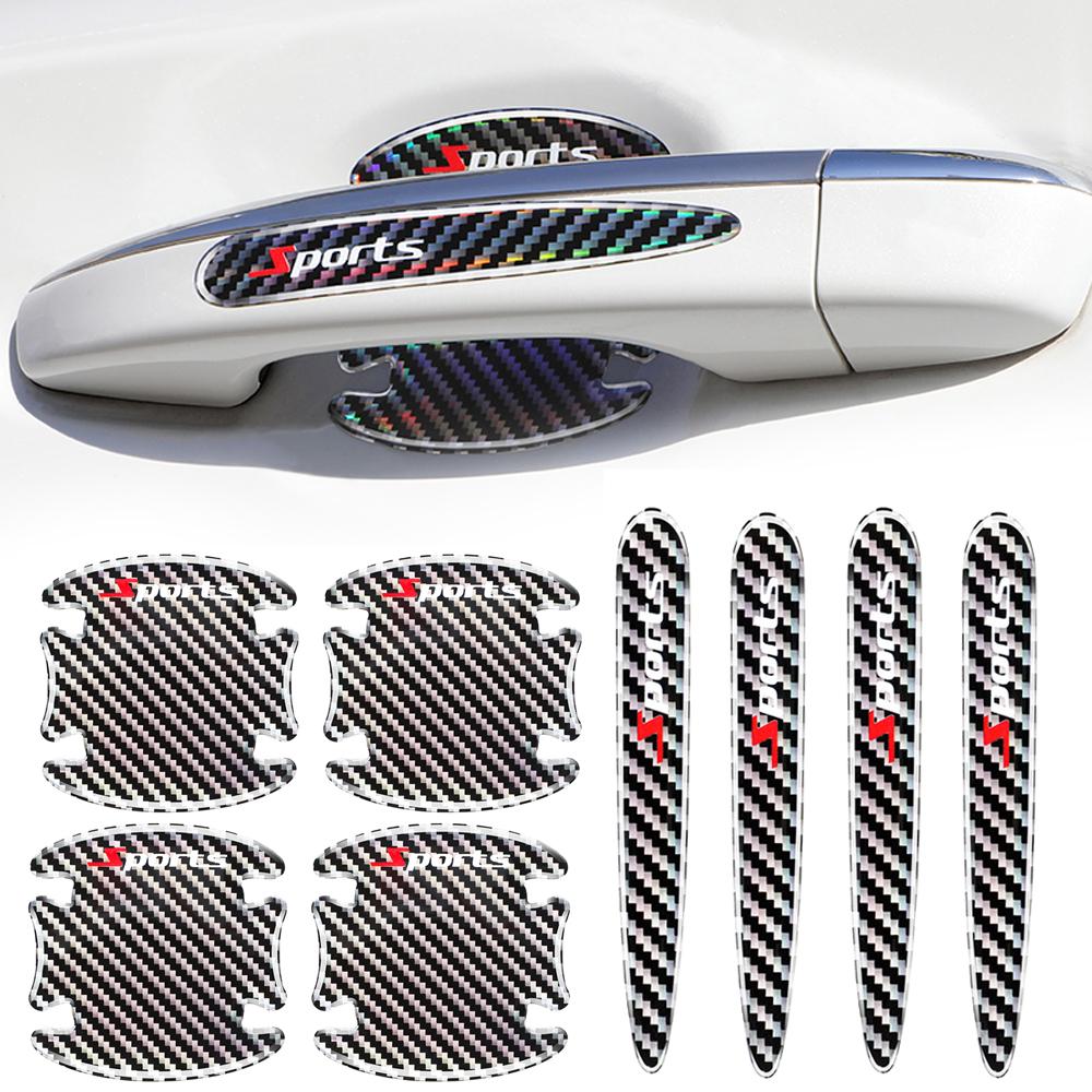4 stücke Auto Türgriff Anti Scratch Aufkleber Carbon Faser Sport Schutz Aufkleber Dekor Aufkleber Auto Exterior Styling Zubehör