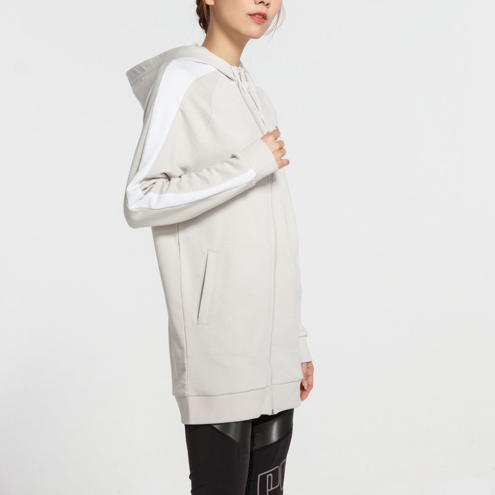 Puma Logo Printed Hooded Jacket Women Jacket Off-White 577425-45