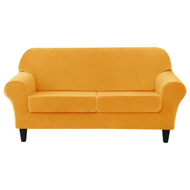 Soft Velvet European Sofa Cover With Seat Cushion Pad Covers For Living Space Home Spandex Fabric Stretch Armchair Couch Furniture Protector