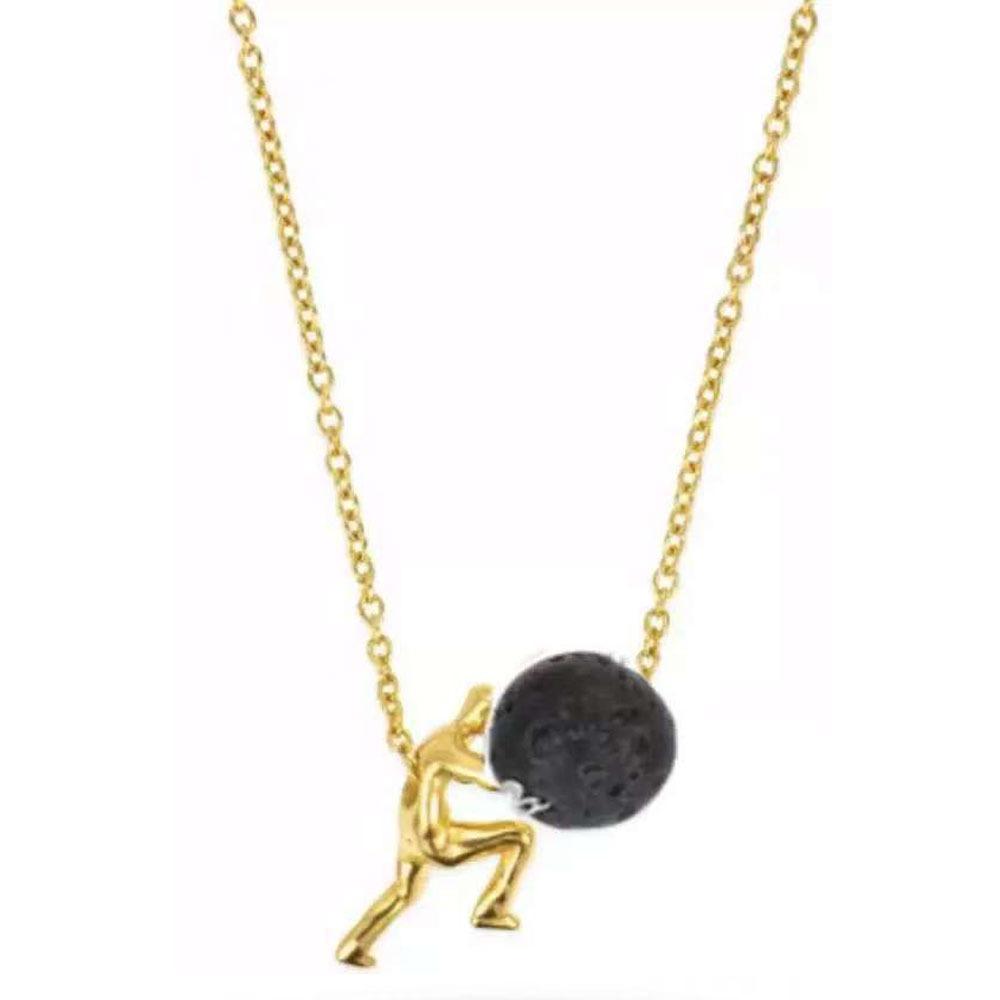 

Підвіска на шию з особистістю Людина штовхає камінь Ювелірні аксесуари Намисто Сізіфа Gold 2