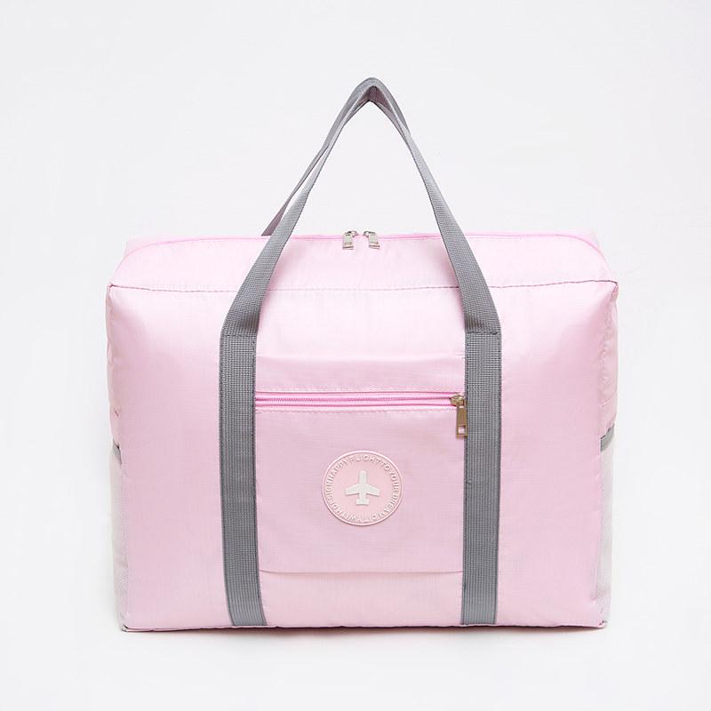 Thickened Logo Foldable Luggage Bag - Attachable Suitcase Travel & Storage Solution