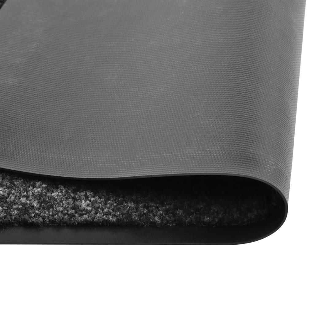 vidaXL Fußmatte Waschbar Schwarz 90x120 cm