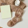 Warmth Retaining Sleep Socks Coral Fleece for Women, Soft Thermal Crew with Non-Binding Winter Gift Cold Feet Top, Fuzzy Cute Prints Autumn Velvet